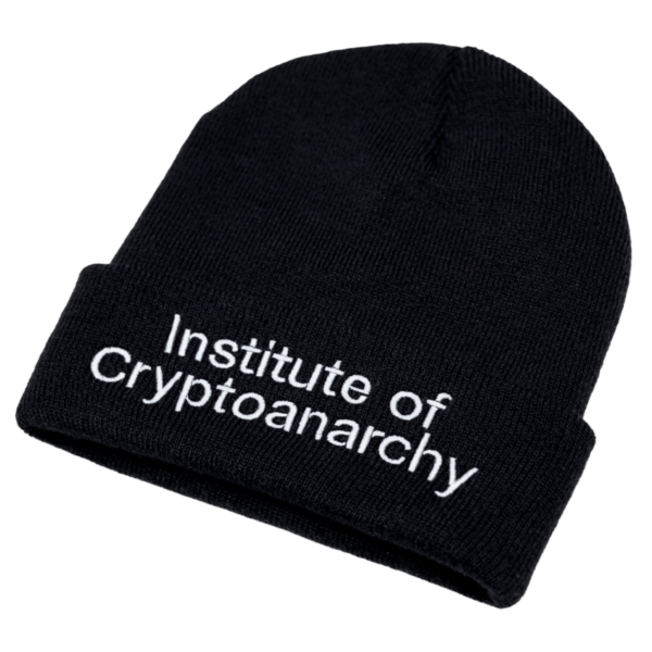 dark apparel black beanie hat institute of cryptoanarchy